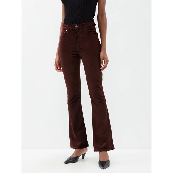AGOLDE $238 Nico Velvet Boot Cut Pant in Choc.olate Milk Size 27 - Picture 3 of 10